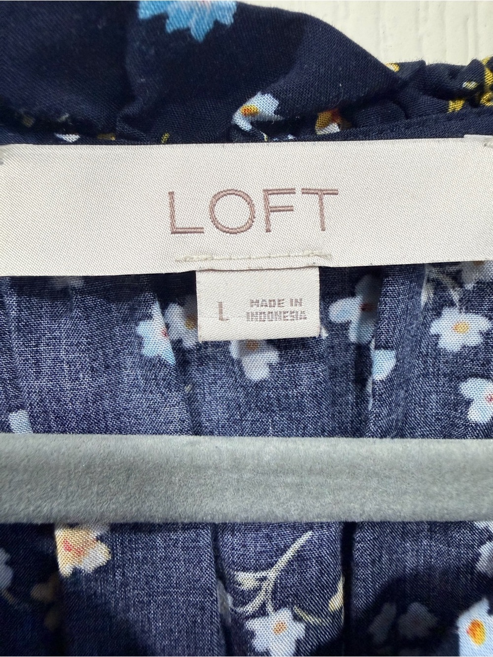 Navy Floral Long Sleeve Tie-Neck Dress - Picture 4 of 5